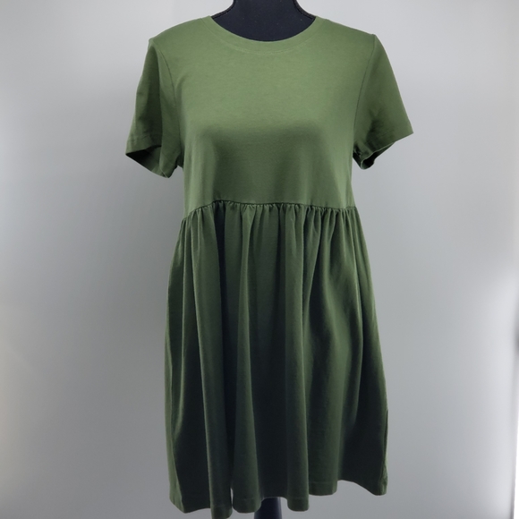 Urban Outfitters. Olive Green Babydoll Dress - Picture 2 of 11